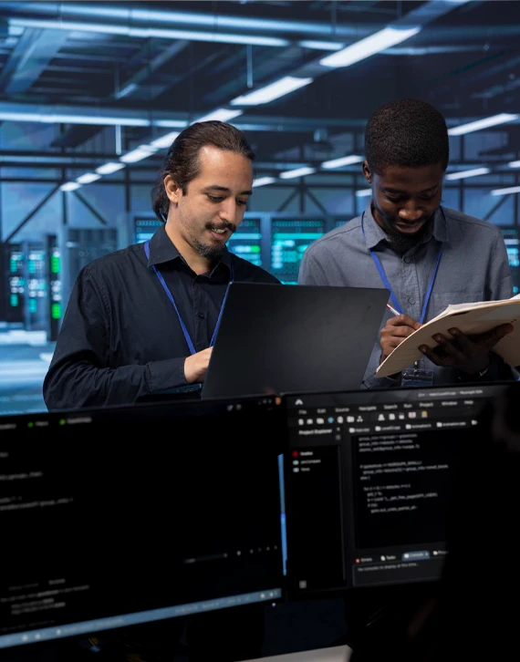 Colleagues in an information technology service environment